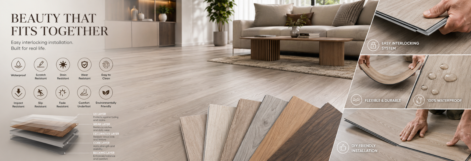 Dekorasi Lantai Pertama: SPC & Vinyl Flooring – Reka Bentuk Moden & Tahan Lama
